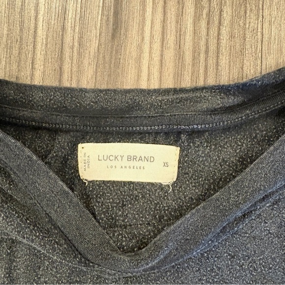 Lucky Brand Acid Wash Black Crop Top with Short Sleeves - Picture 2 of 4